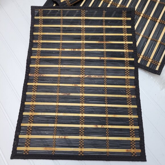 (3) BENSON MILLS  Bamboo PLACEMATS Rectangular  13" x 17.5" Earthtone Sticks - Picture 4 of 7